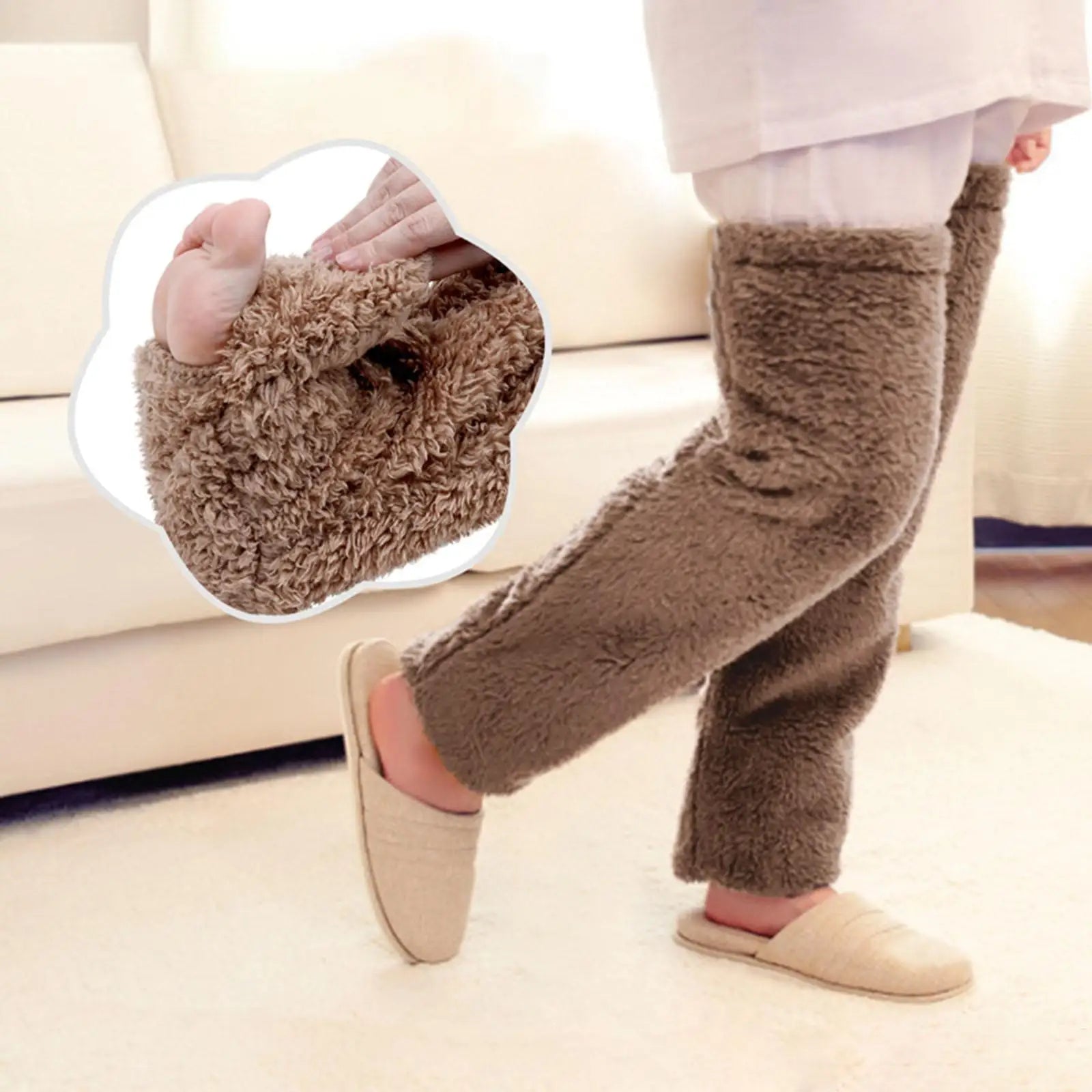 Fuzzy Thigh High Warm Socks - product detail 3