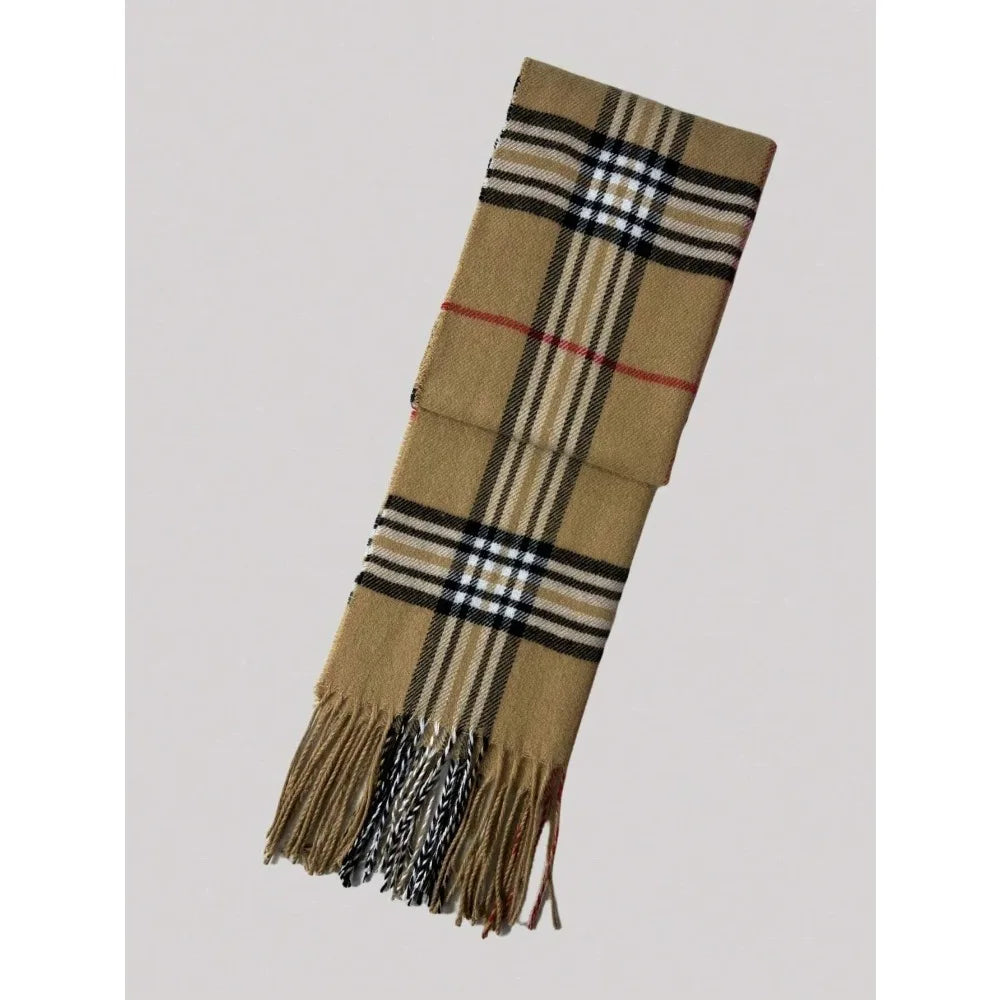 Plaid Cashmere Feel Winter Scarf and Neck Warmer - product detail 2