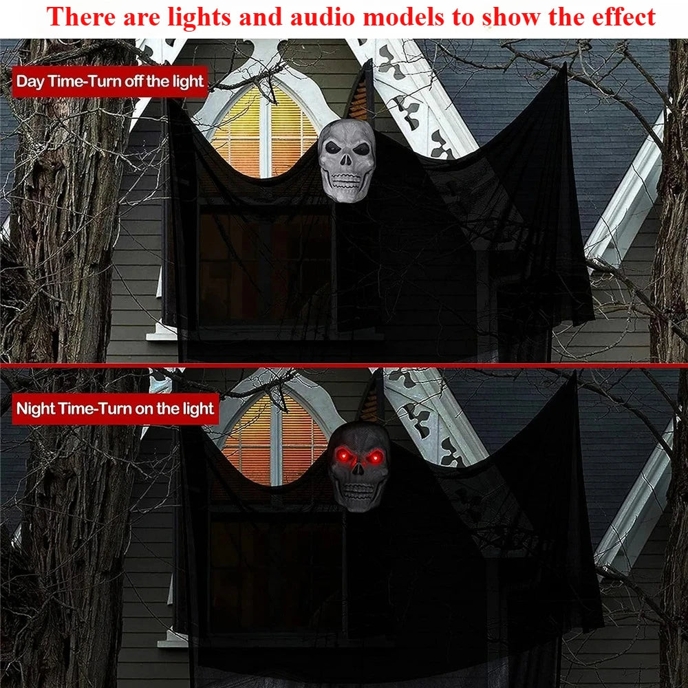 Outdoor Halloween Ghost Decoration with Skeleton Mask - product detail 3