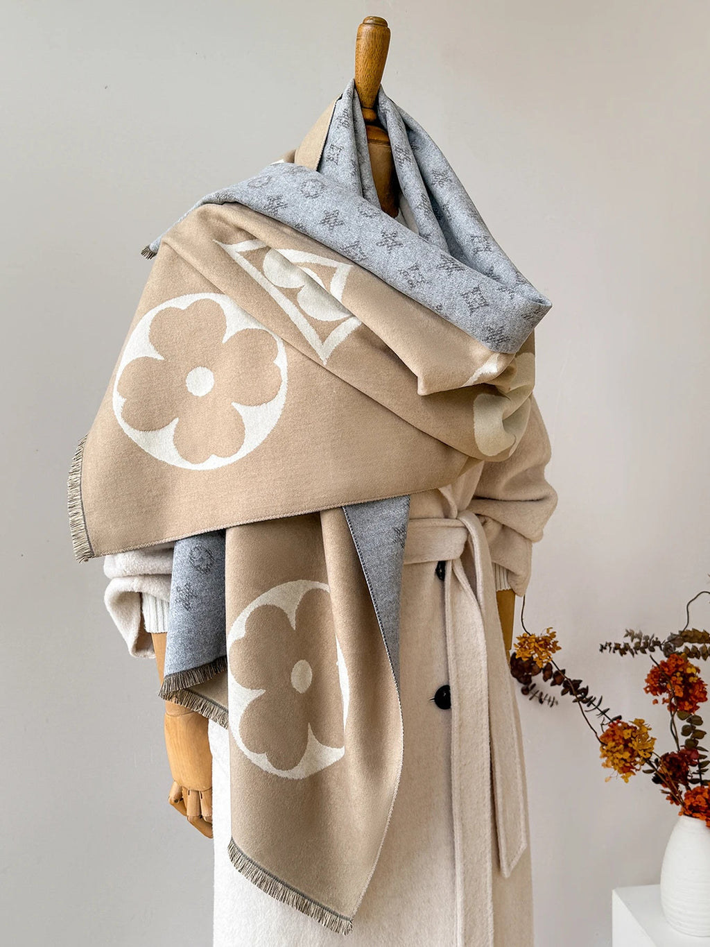 Luxury Faux Cashmere Winter Scarf Neck Warmer - product detail 4