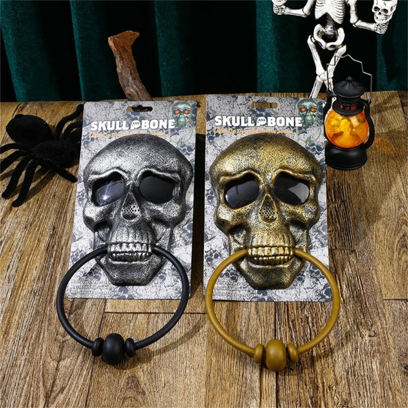 Skeleton Head Door Knocker Halloween Decoration - product detail 3