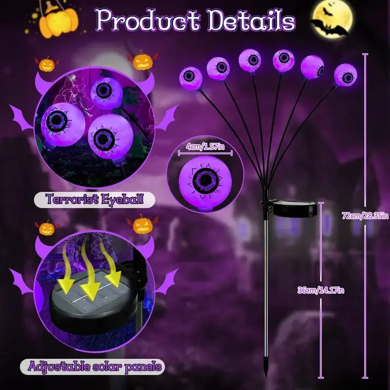 Lighted Halloween Eyeball Props Solar Garden Lights - product detail 3