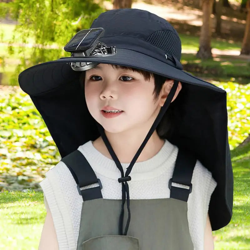 NOMOVA Adjustable Kids Solar Fan Hat