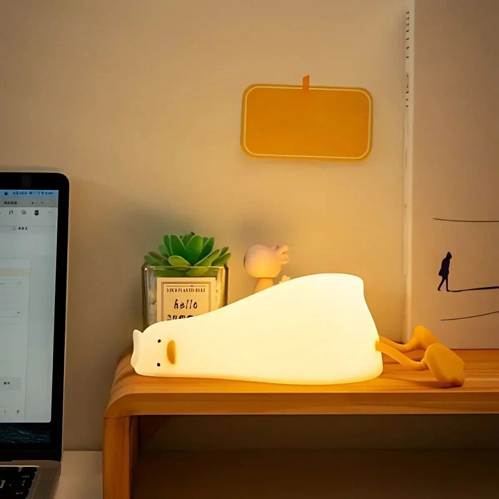Lámpara de noche adorable con control táctil recargable para mesita de noche