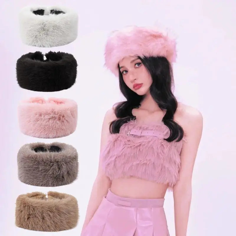 Fluffy Faux Fur Headband for Women - product detail 2