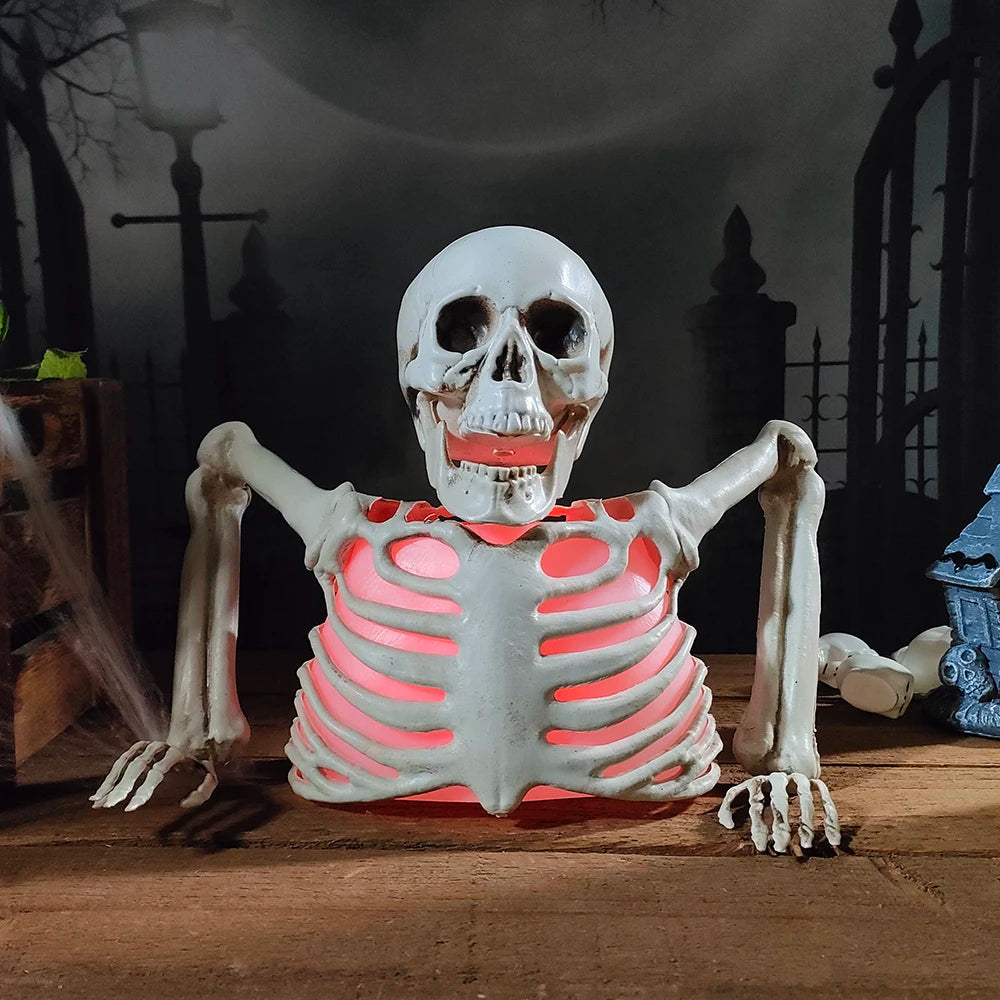 Glowing Skeleton Head Halloween Decoration - product detail 3