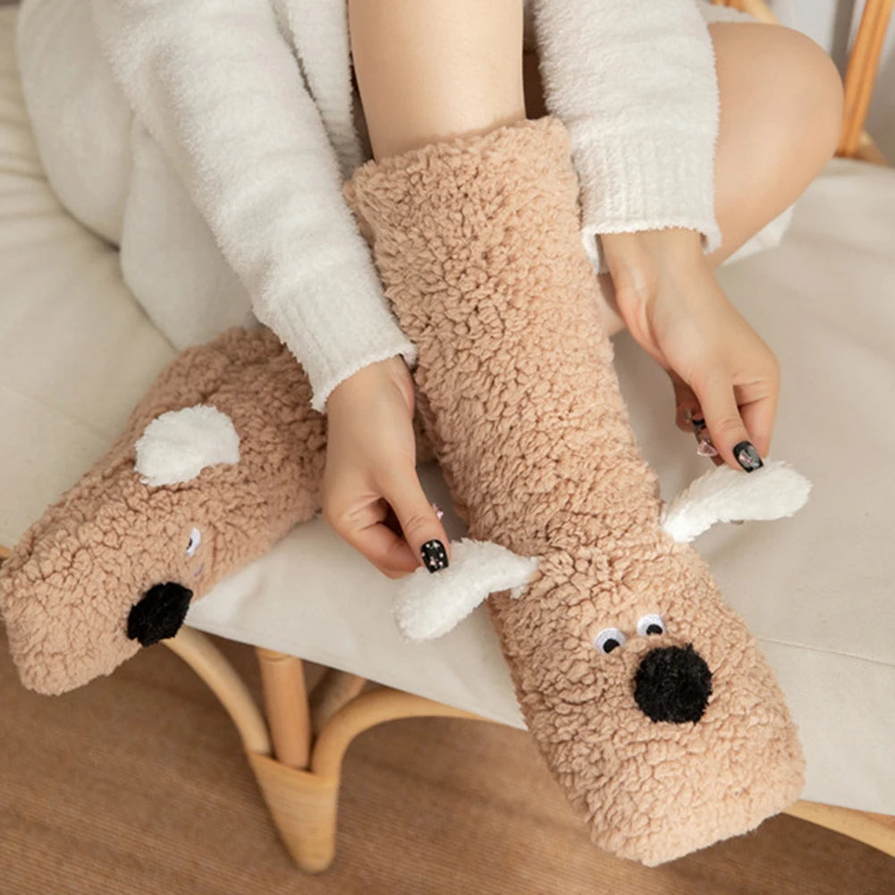 NOMOVA Cute Dog Fuzzy Socks Winter Leg Warmer