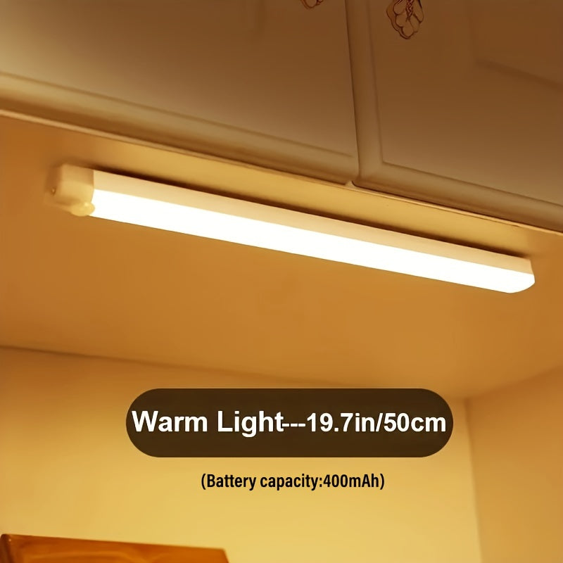 Luz LED inalámbrica activada por movimiento, tira de luz recargable para interiores