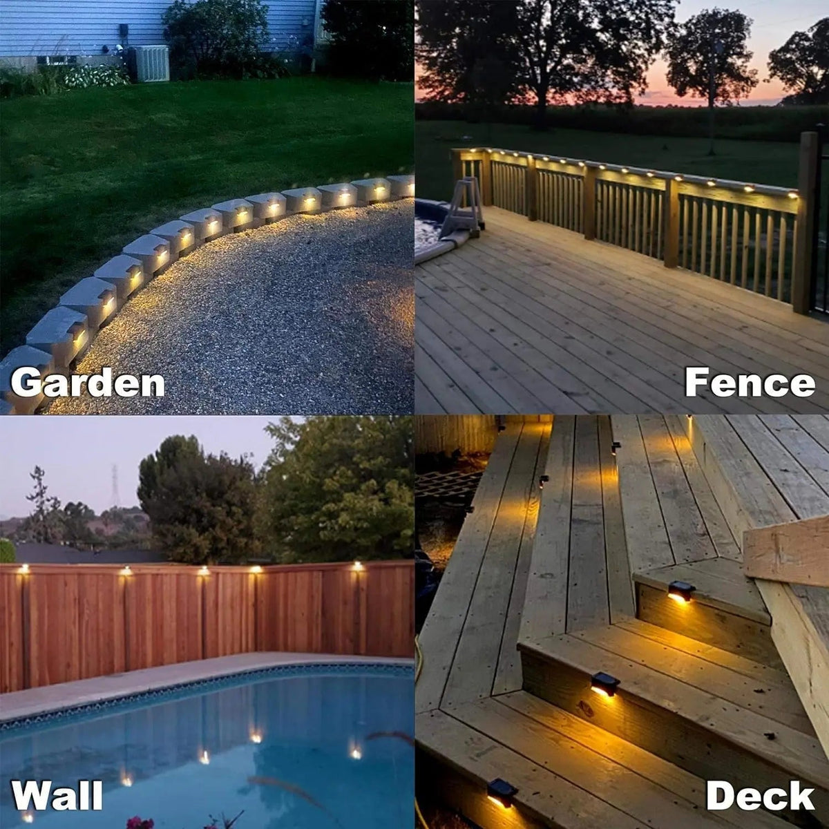 Solar Patio Lights 4-Pack – Weatherproof, Auto On/Off & Garden Outdoor Lighting