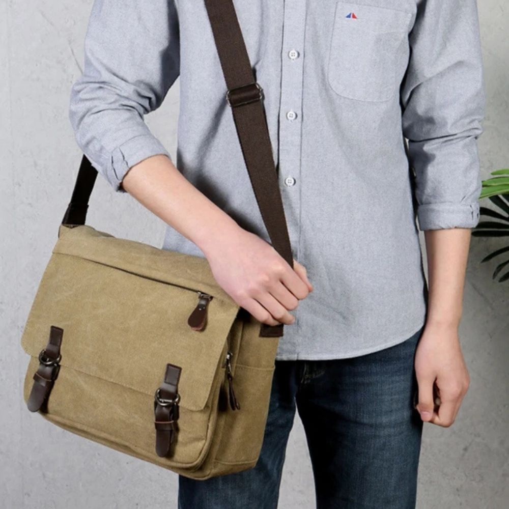NOMOVA Mens Canvas Satchel Messenger Sling Bag