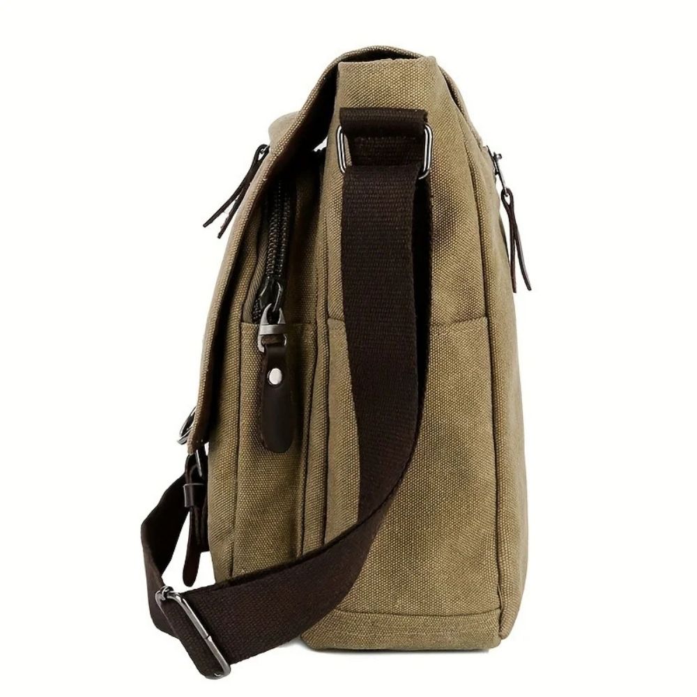 Mens Canvas Satchel Messenger Sling Bag - product detail 8