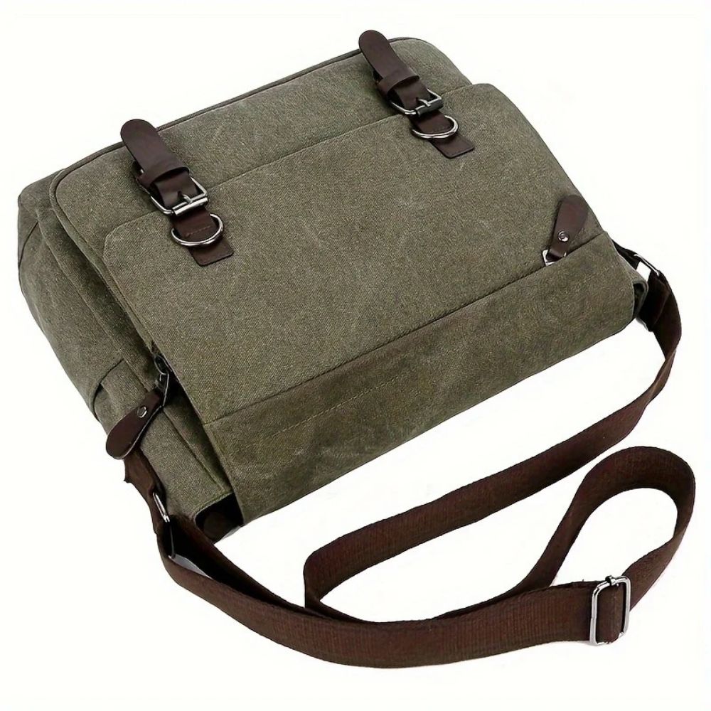 Mens Canvas Satchel Messenger Sling Bag - product detail 10
