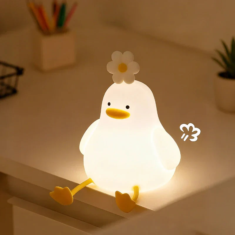 Lámpara de noche adorable con control táctil recargable para mesita de noche