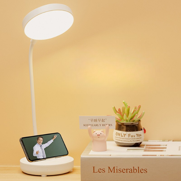 Lámpara de escritorio LED con brillo ajustable y cuello flexible