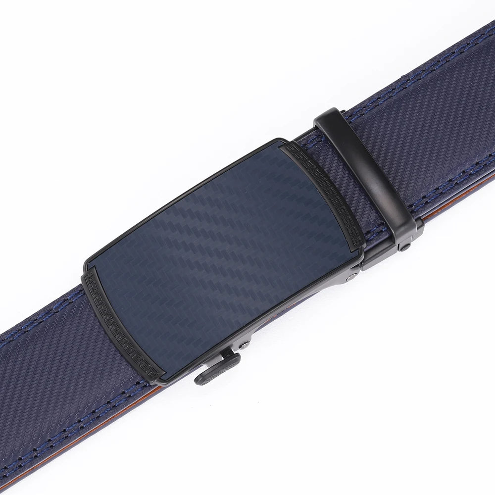 Men's Leather Belt with Automatic Buckle - product detail 4