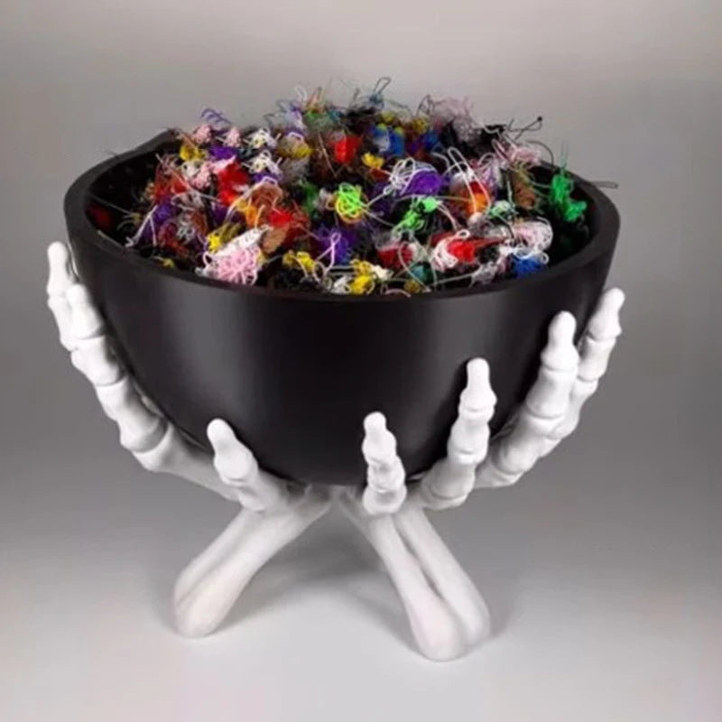 Gothic Skeleton Hands Halloween Candy Bowl - product detail 3