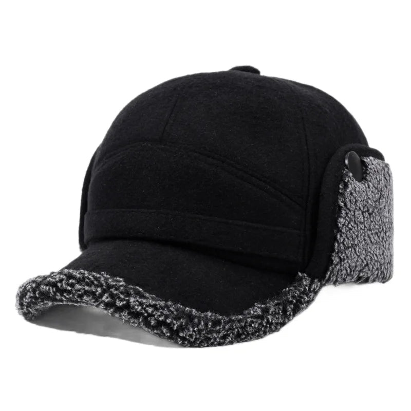 Baseball Cap with Fleece Earflaps for Winter - product detail 3