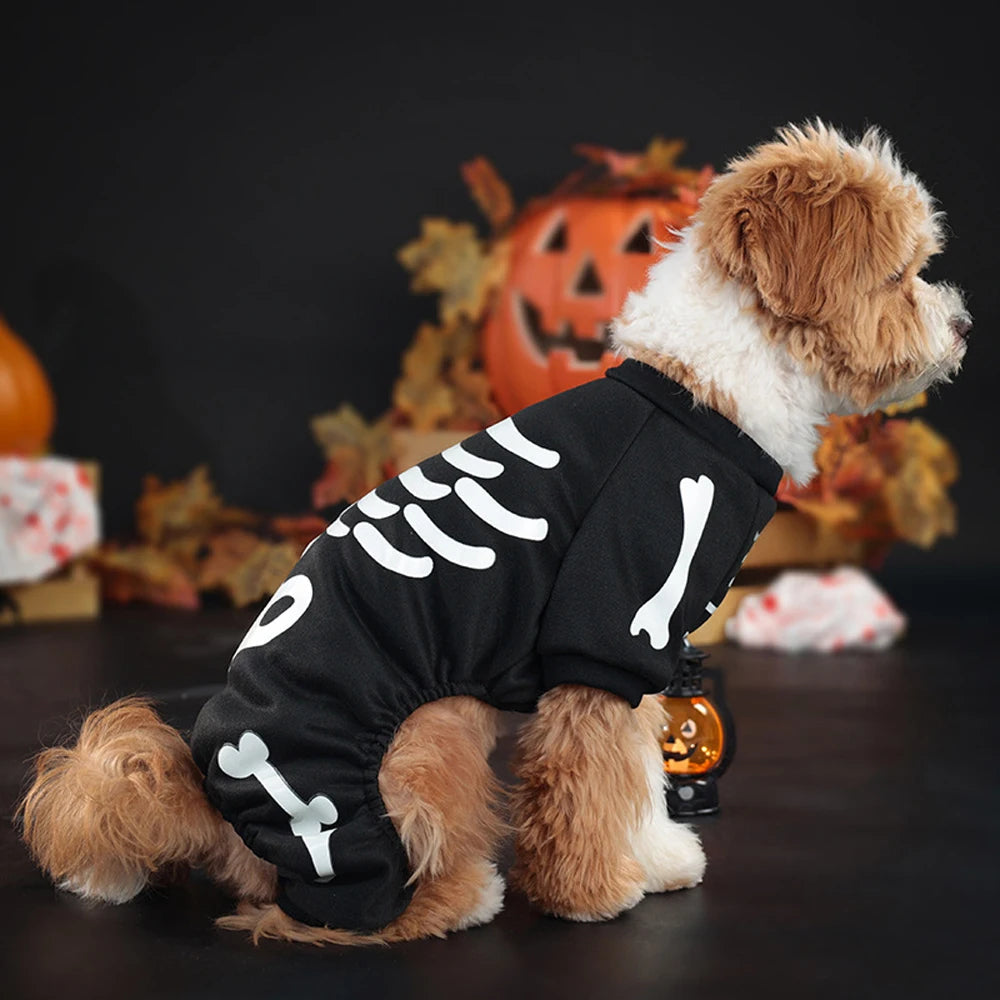 Skeleton Jumpsuit Dog Halloween Costume - product detail 3