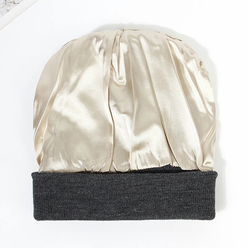 Satin Lined Hat Beanie Cap for Women - product detail 5