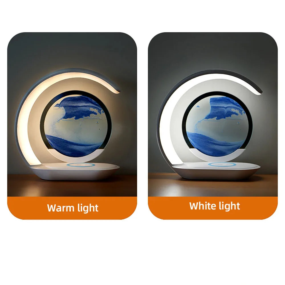 3D Sand Art Table Lamp with Wireless Charger - product detail 2