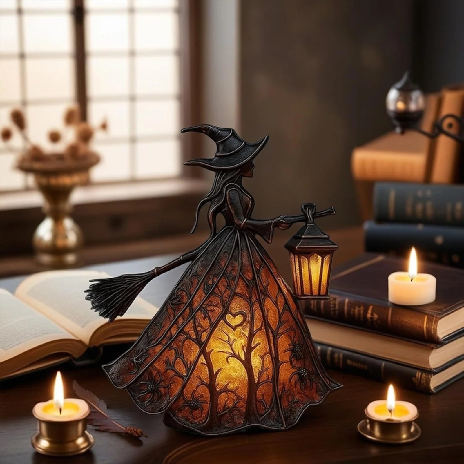 Halloween Witch Table Lamp Spooky Desk Decor Light - product detail 3
