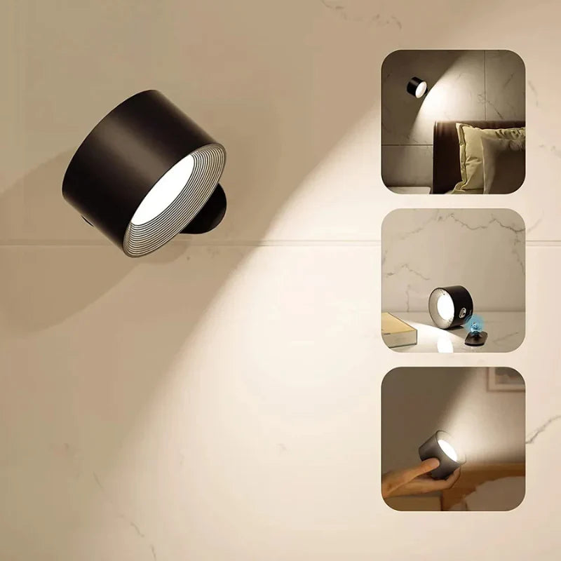 Luz de pared con montaje magnético, regulable y portátil
