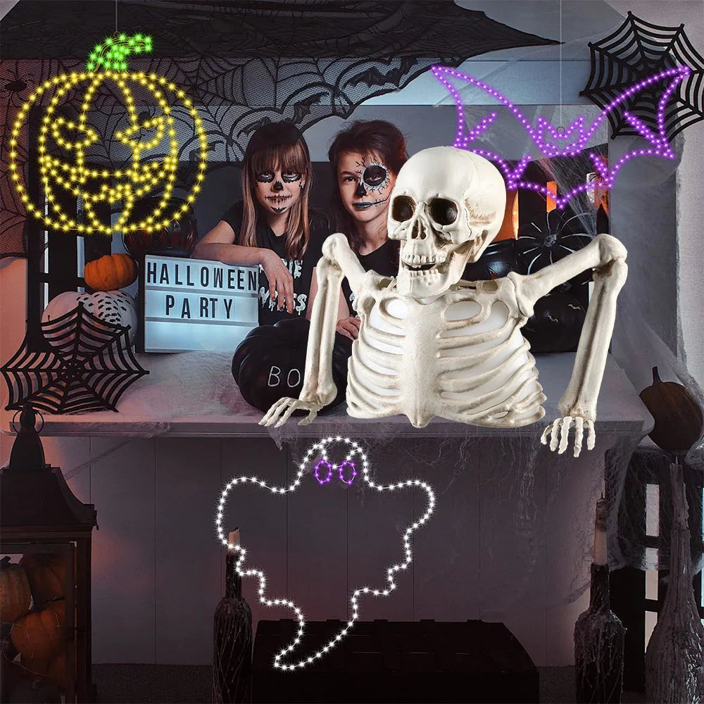 Glowing Skeleton Head Halloween Decoration - product detail 4