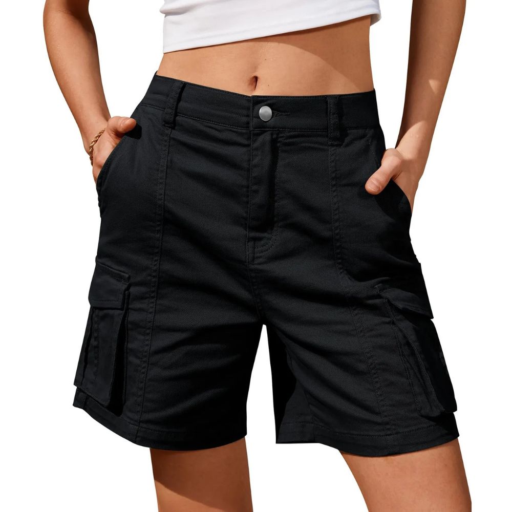 Womens Low Waist Long Work Cargo Shorts - product detail 5