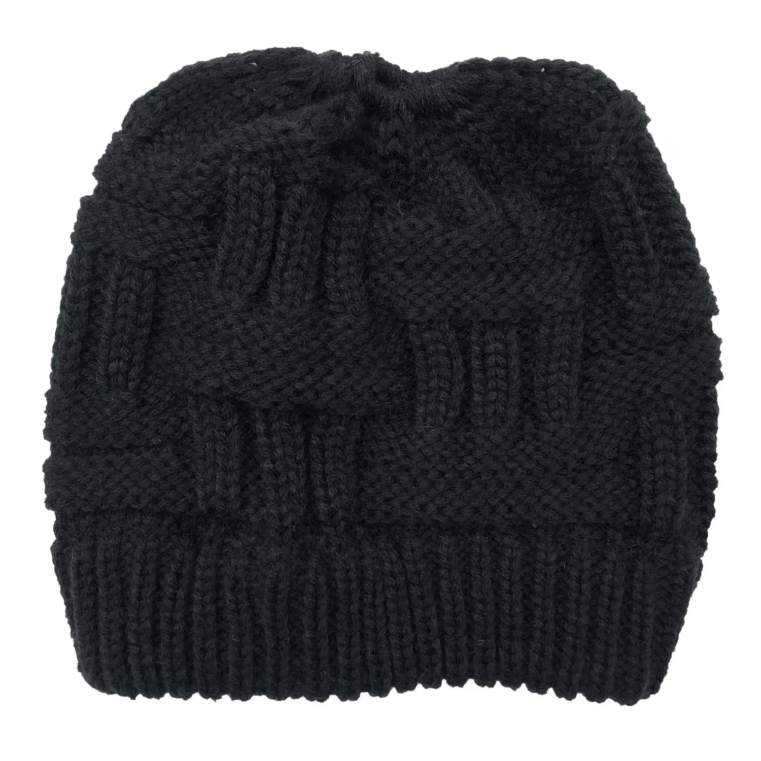 Women Winter Knit Beanie Ponytail Knit Hat - product detail 3