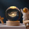 Lámpara nocturna de esfera de cristal LED con exhibición cósmica 3D de planetas