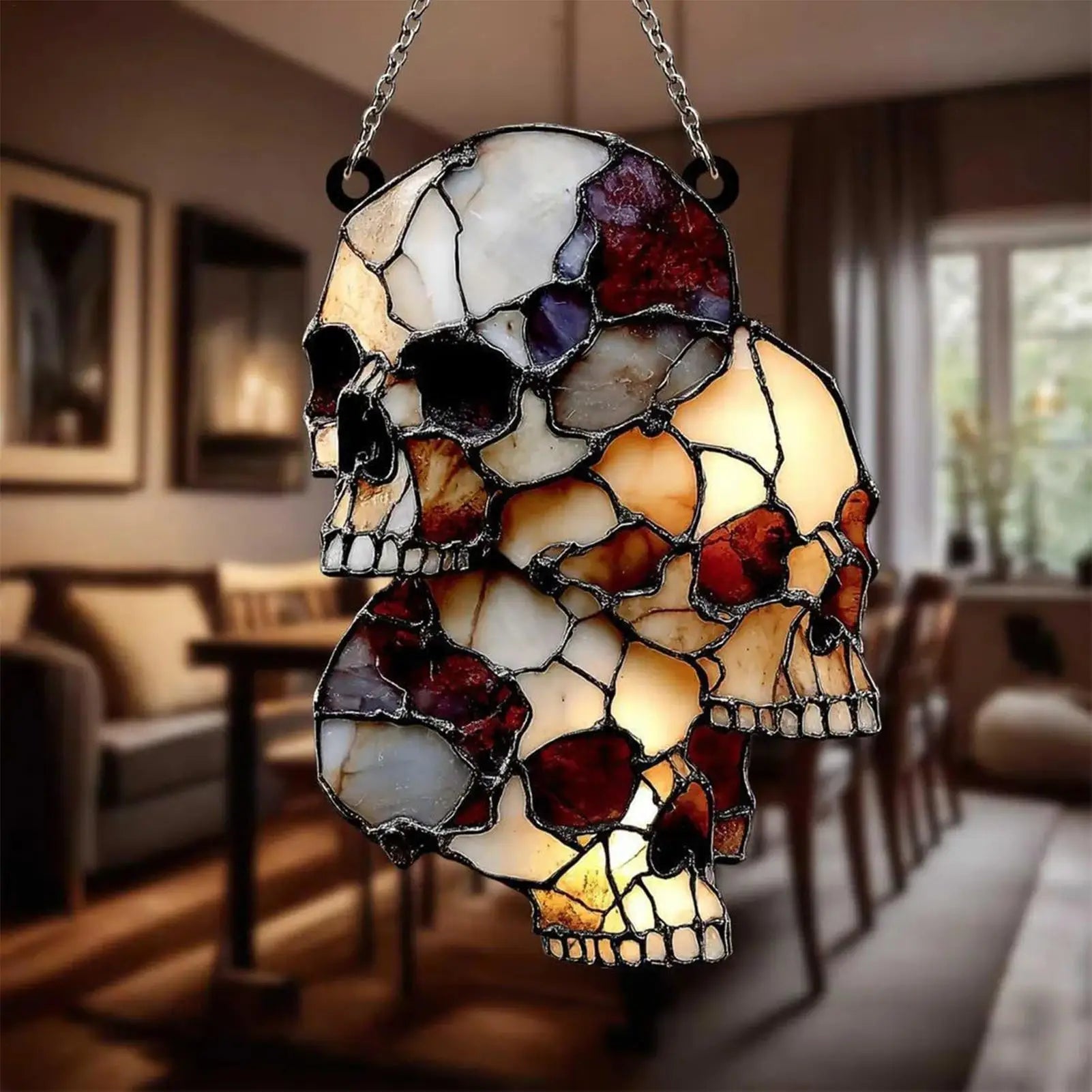 Hanging Skeleton Head Halloween Skull Decoration - product detail 4