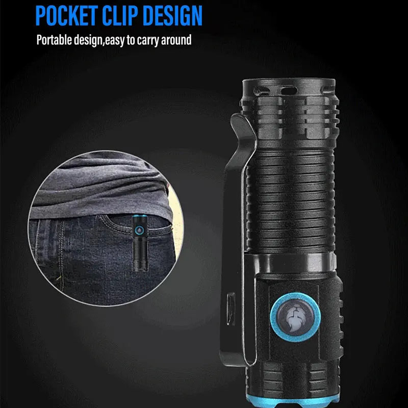 Compact Rechargeable Flashlight LED Torch - product detail 3
