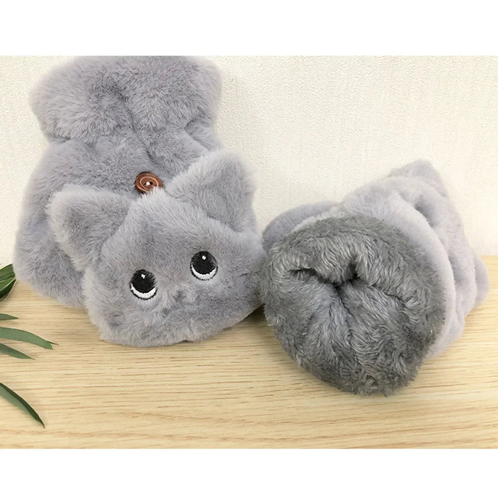 Plush Animal Fingerless Gloves - product detail 4
