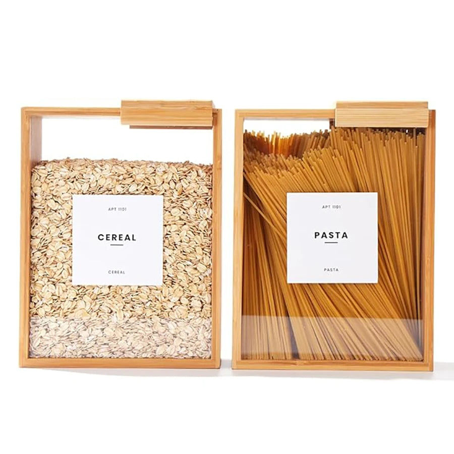 Bamboo Cereal Dispenser and Food Storage Container - product detail 3