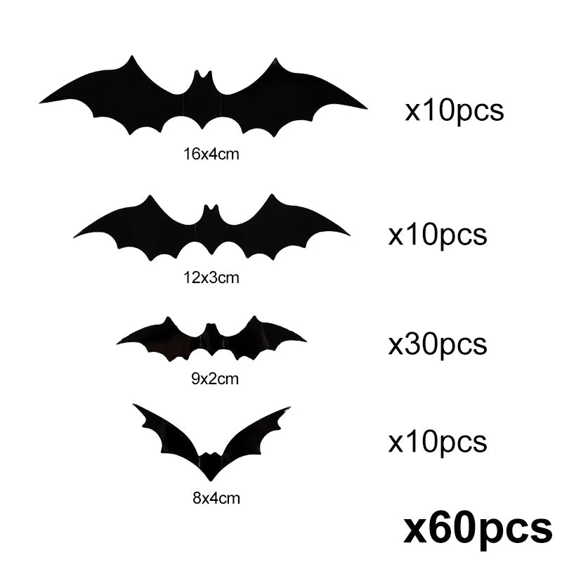 3D PVC Halloween Bats Wall Stickers - product detail 8
