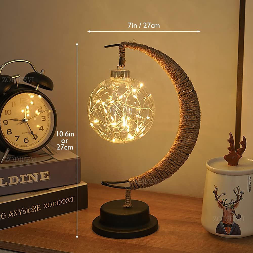 Lámpara de mesa decorativa con iluminación ambiental de brillo lunar