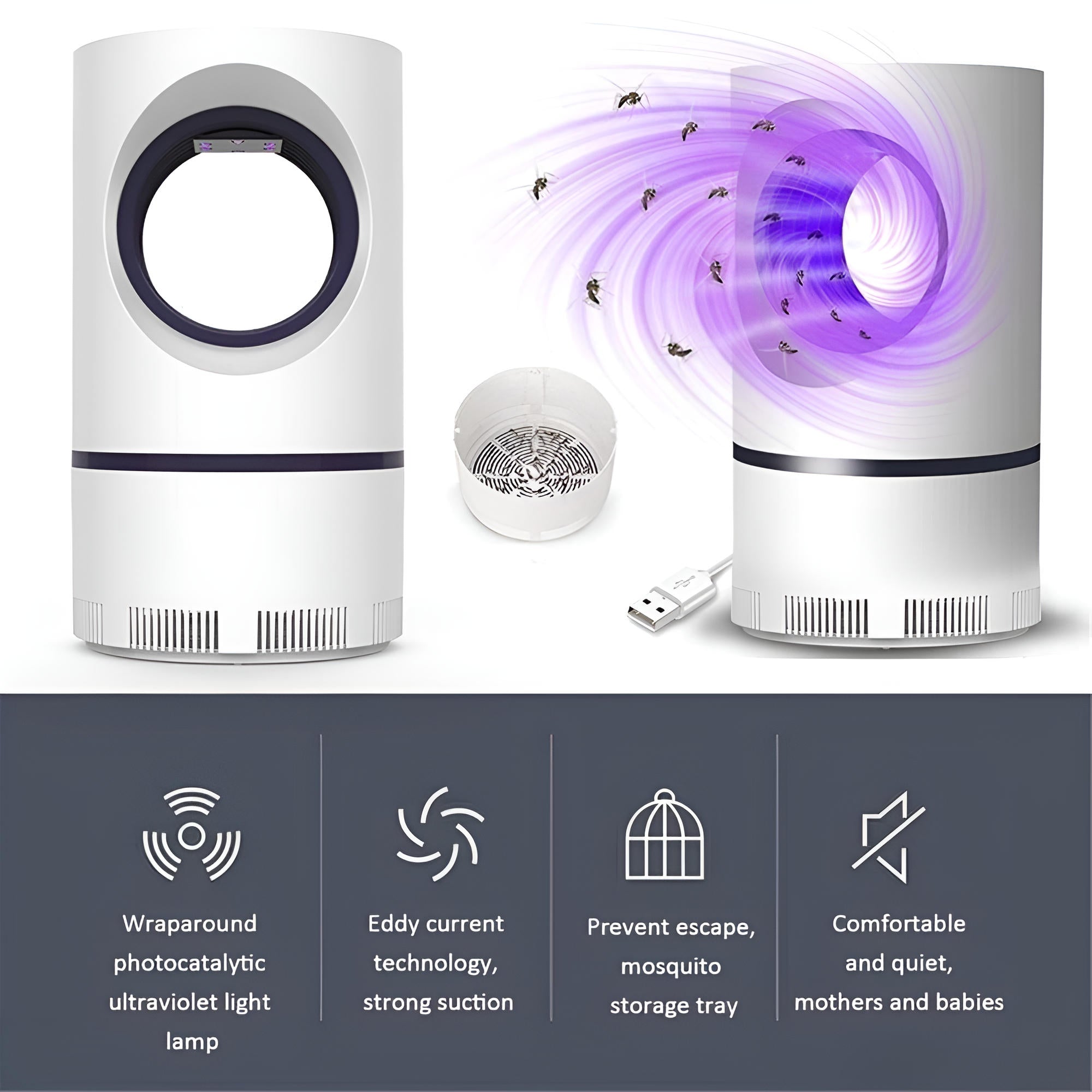 UV Light Insect Trap - Indoor/Outdoor Mosquito Fly Killer - product detail 3