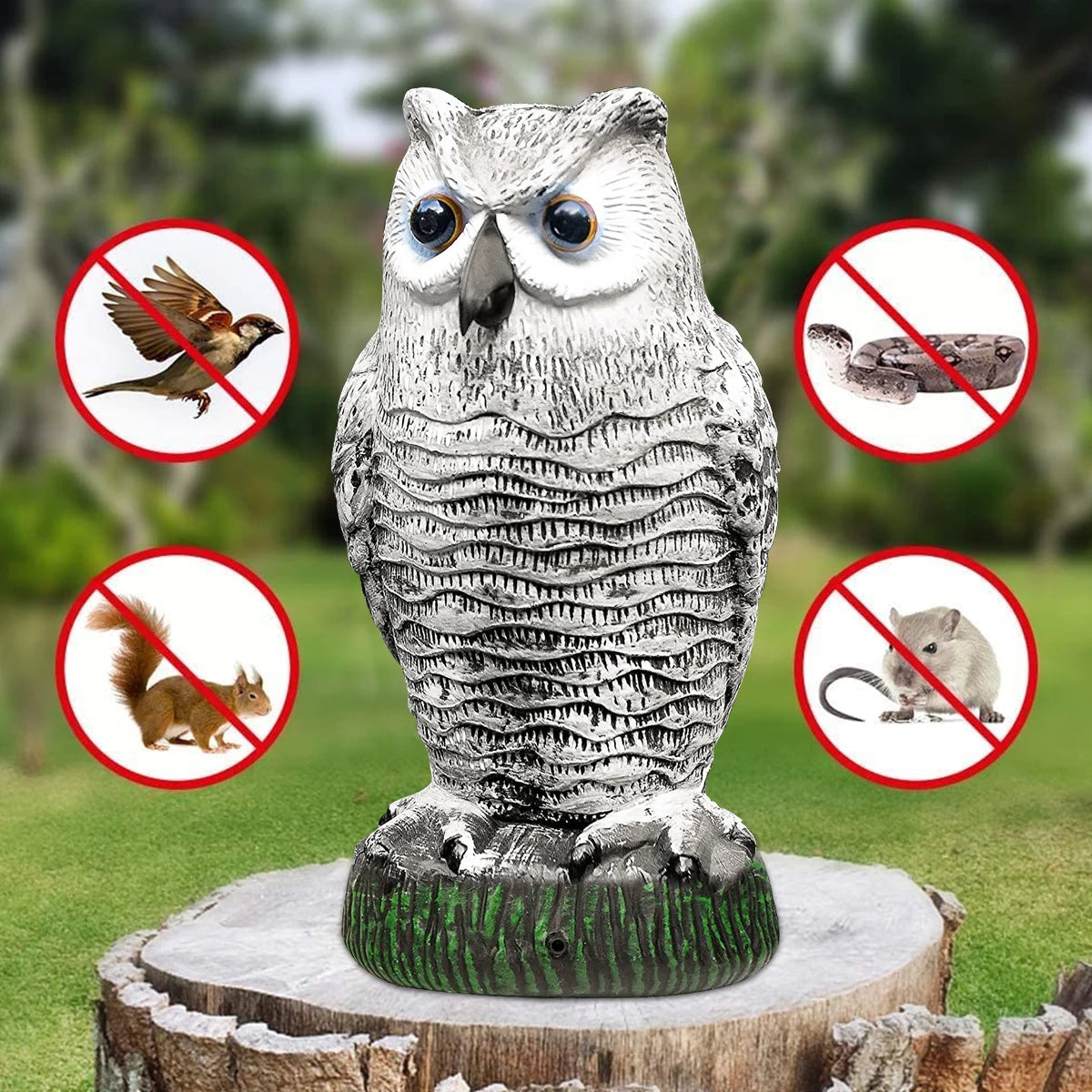NOMOVA Realistic Owl Decoy Bird Repeller