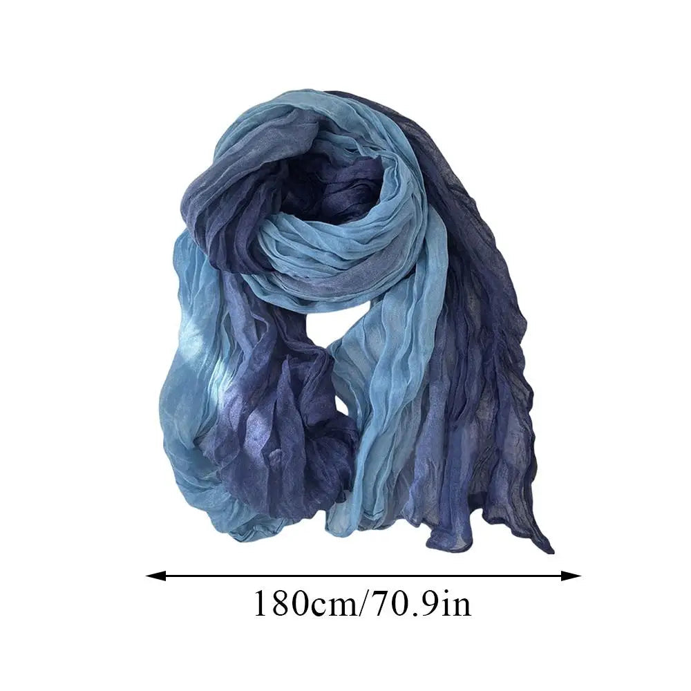 Soft Gradient Cotton Shawl Ladies Winter Scarf - product detail 3