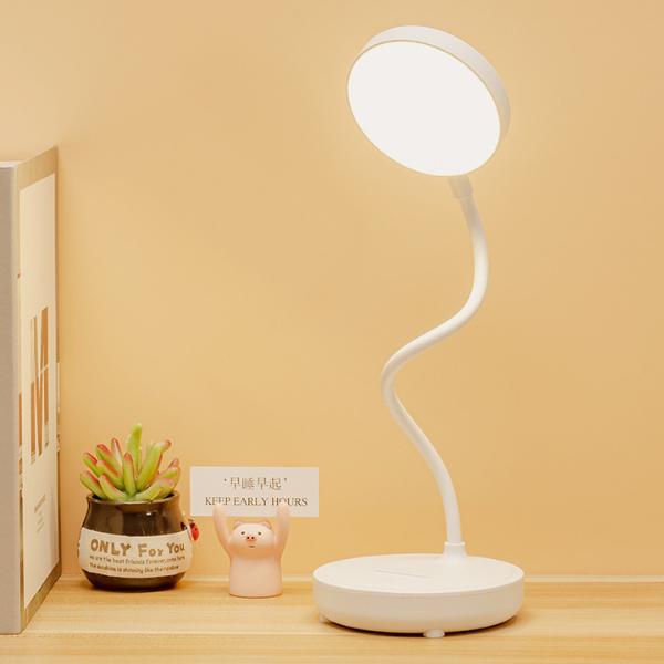 Lámpara de escritorio LED con brillo ajustable y cuello flexible