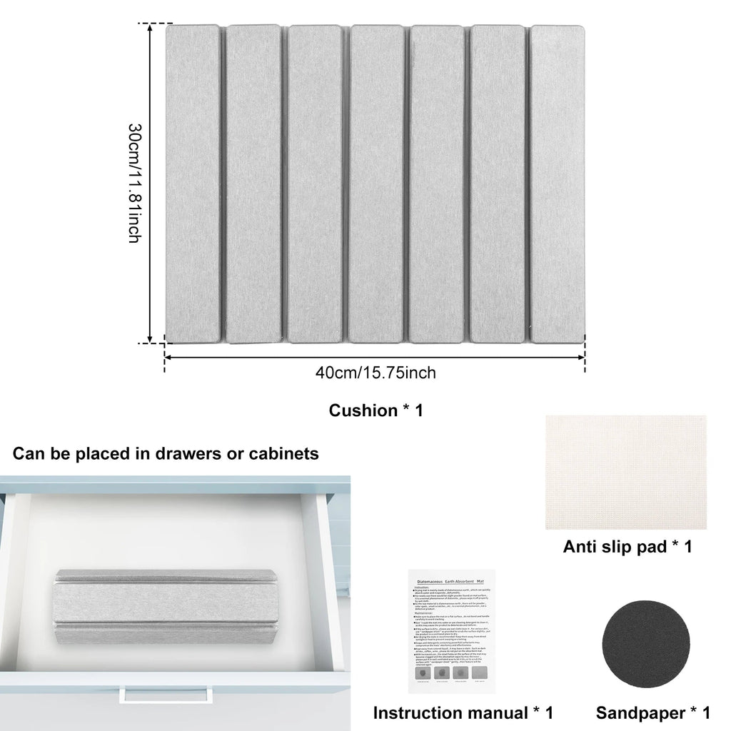Foldable Diatomite Stone Dish Drying Mat - product detail 4