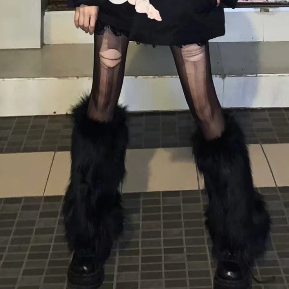 Winter Faux Fur Leg Warmer Boots Cover - product detail 4