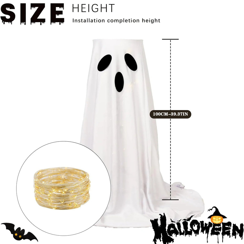 Lighted Halloween Candy Bowl Stand with Ghost Design - product detail 4