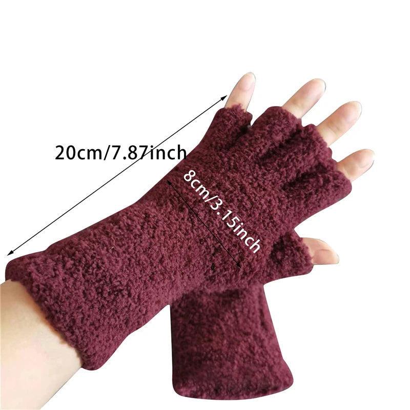 Winter Comfort Knit Half Finger Gloves - product detail 4
