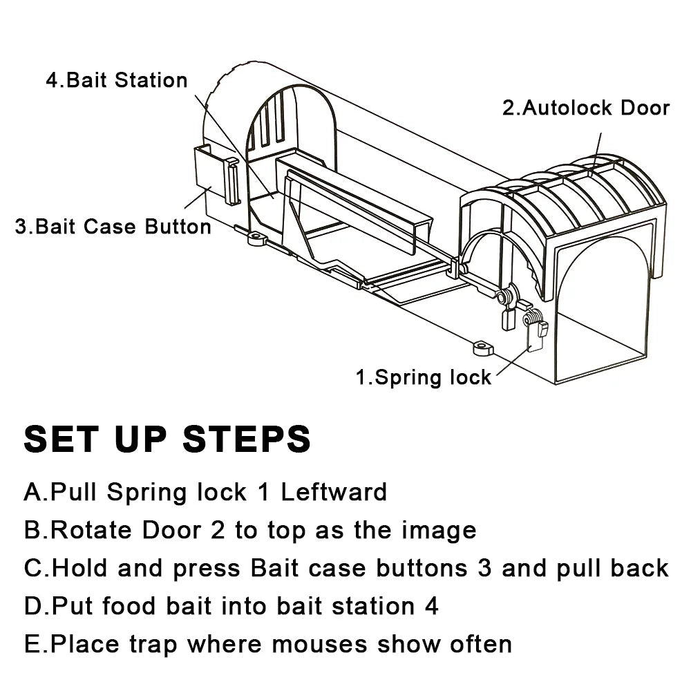 Self-Locking Reusable Humane Mouse Trap - product detail 3