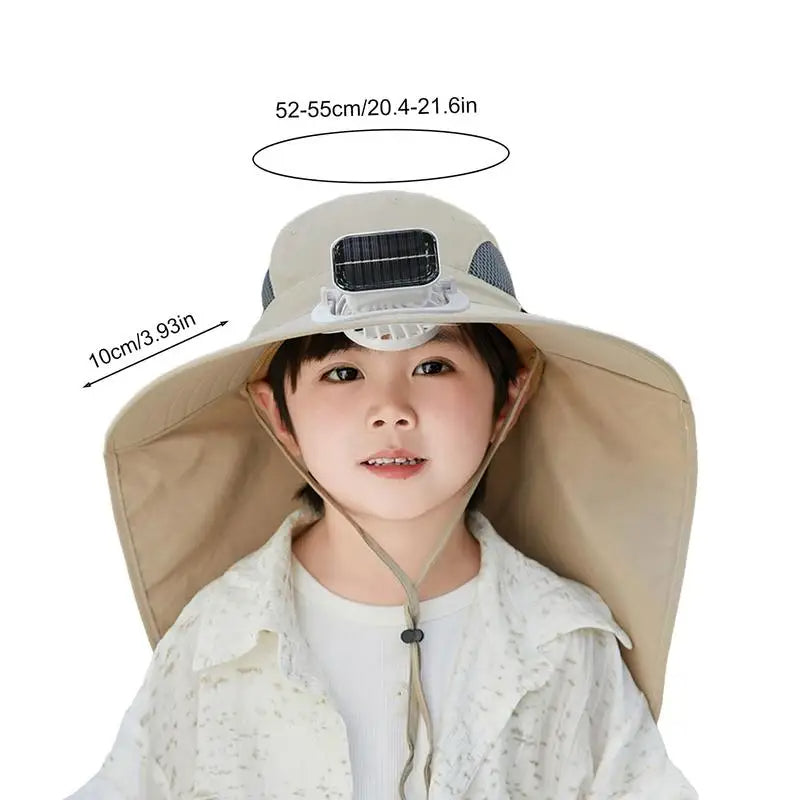 Adjustable Kids Solar Fan Hat - product detail 7