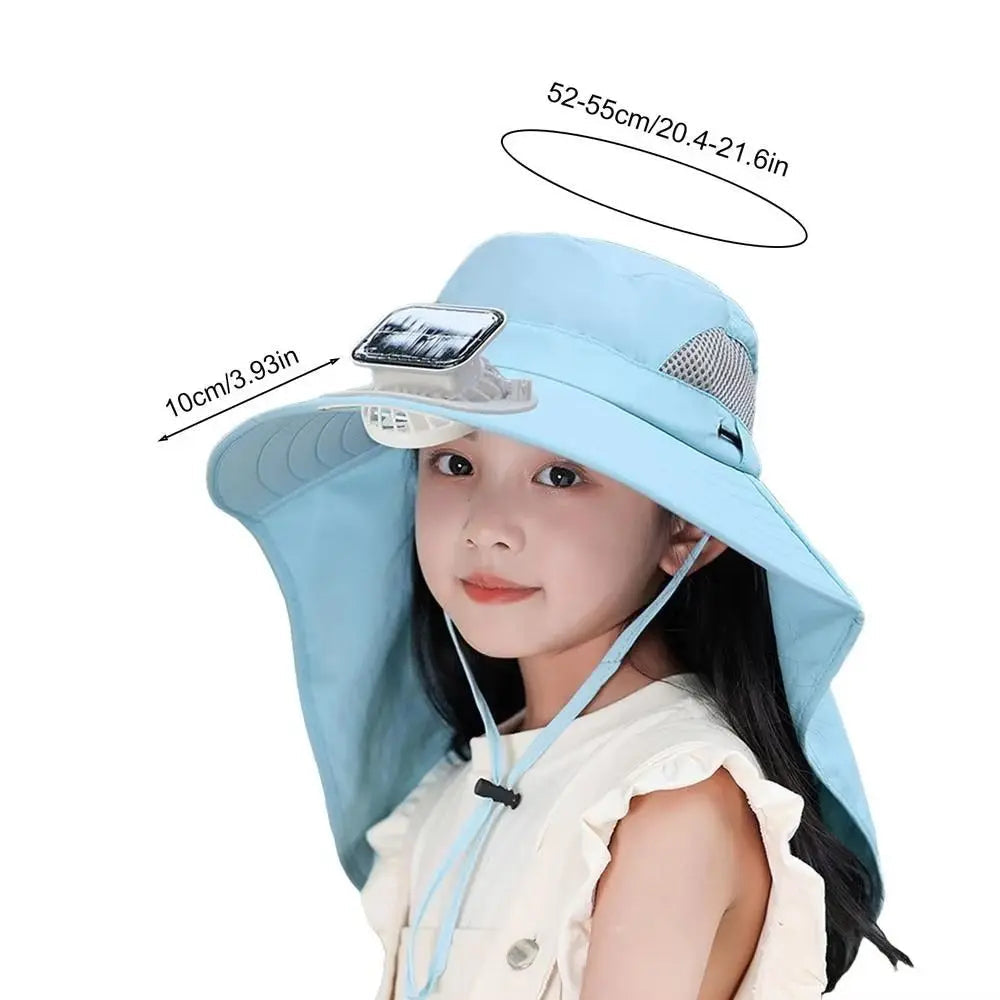 Adjustable Kids Solar Fan Hat - product detail 8