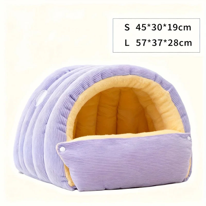 Warm Arctic Fleece Enclosed Cat Cave Bed - product detail 4