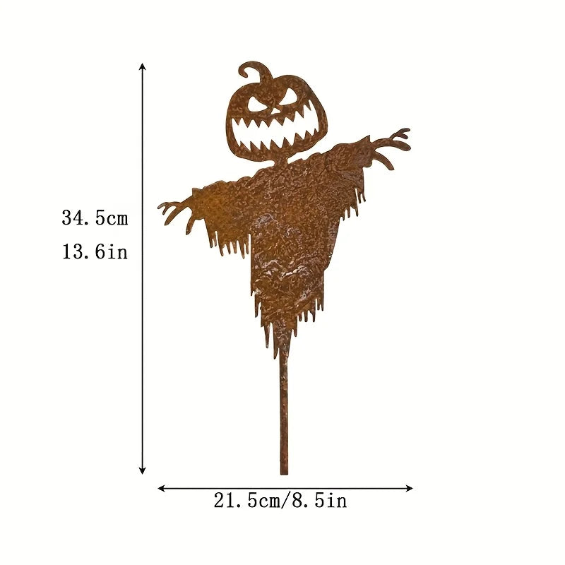 Rustic Scary Pumpkin Scarecrow Halloween Decor - product detail 4