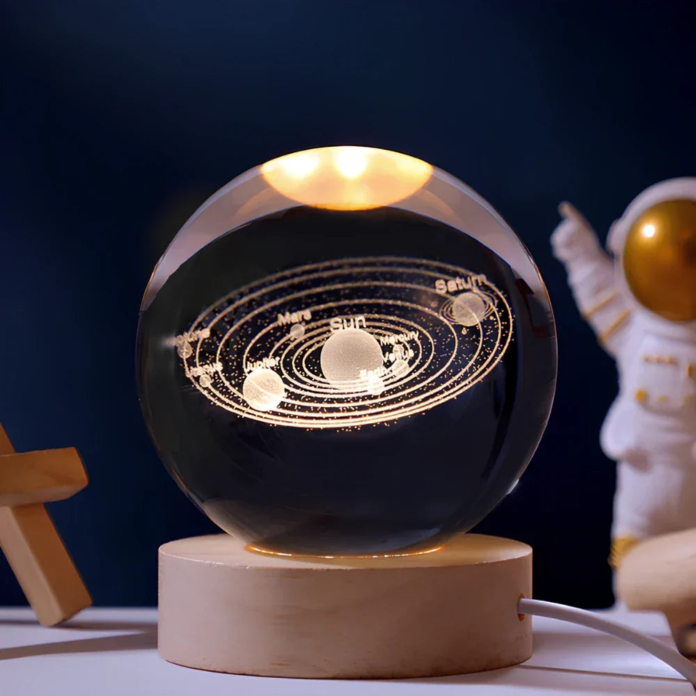 Lámpara de Bola de Cristal Cósmica Decoración Mágica LED para el Hogar